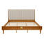 Lit en bois avec tête de lit tapissier, lit plateforme avec cadre de lit renforcé