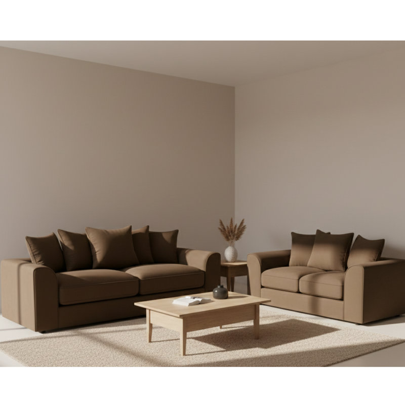 5 Seater Velvet Sofa, Brown