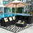 Finnbar 6 - Person Modular Patio Conversation Sets with Cushions-1070499669
