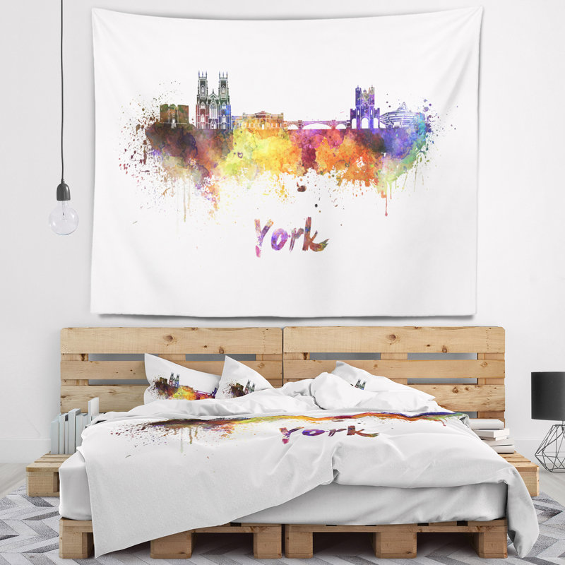 Tapisserie d'horizon de york Cityscape, H 32 po x l 39 po
