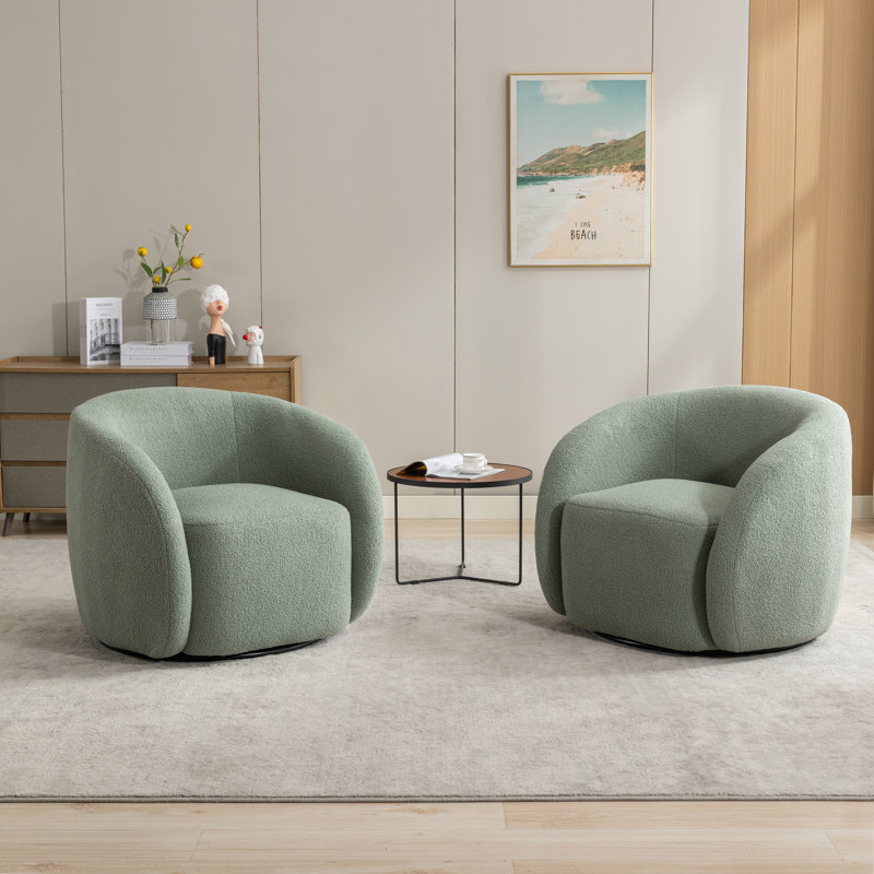 Fauteuil pivotant rembourré Katherline, Vert