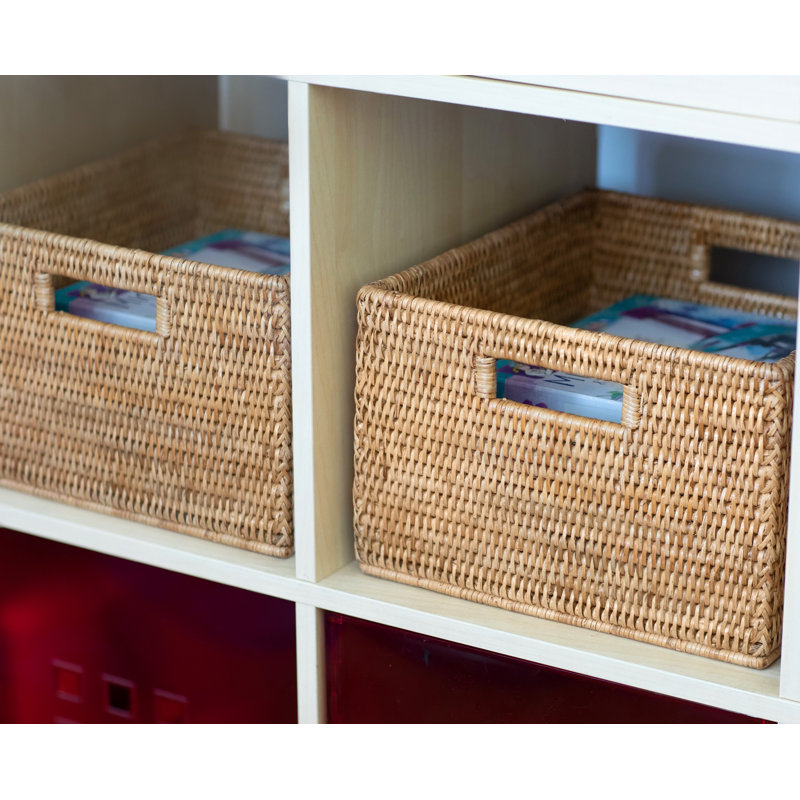 Panier de rangement en rotin, Brun miel