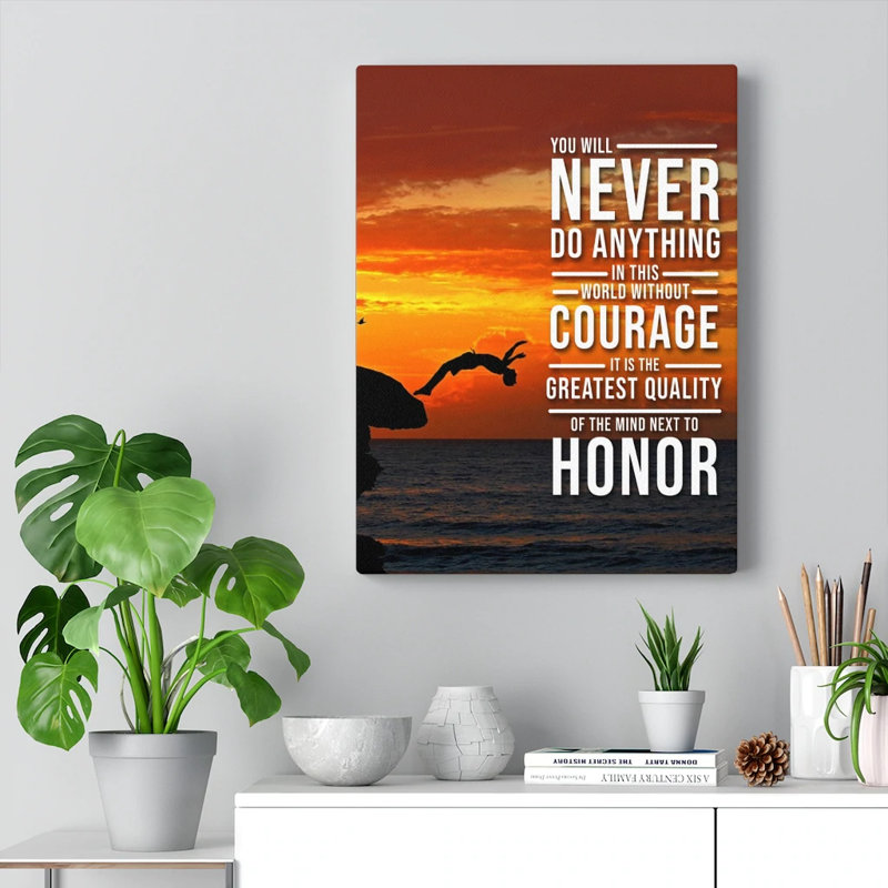 You Will Never Do Anything In This World Motivational Verse - Wrapped Canvas Print, 41cm H x 30cm W