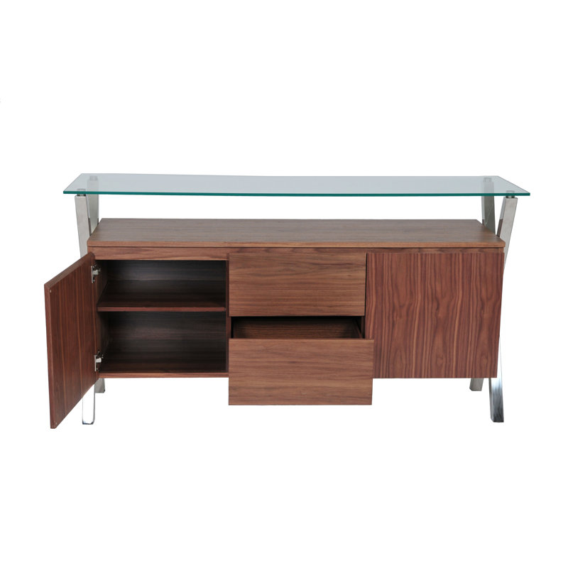     Buffet moderne Pangea Home Beverly, Noyer / argenté