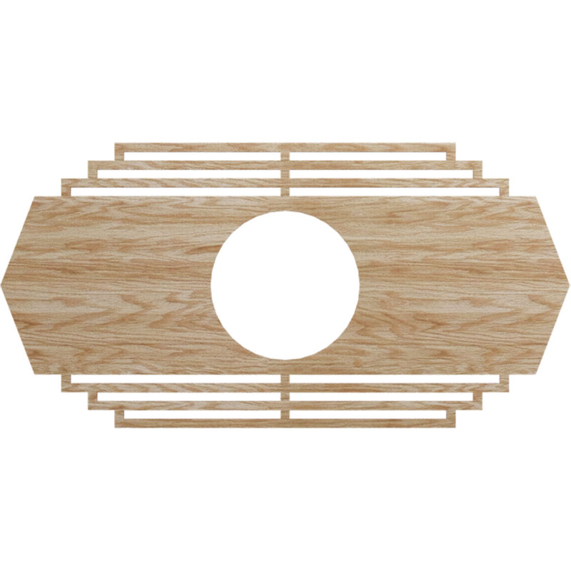 Médaillon de plafond en bois Chrysler, H 19 po x l 38 po x P 0,25 po, Chêne rouge