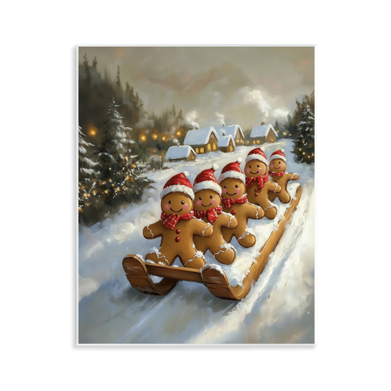 Plaque murale Gingerbread Snow Day, par Arlington Prints