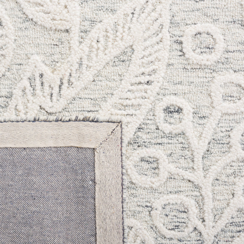 Hand Tufted Wool Floral Rug, Rectangle 5' x 8'