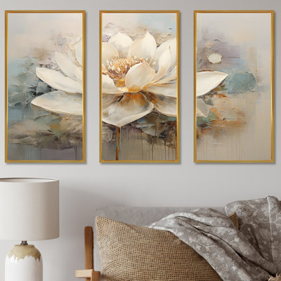 Antique Lotus Connection I - Lotus, reproduction d'art murale