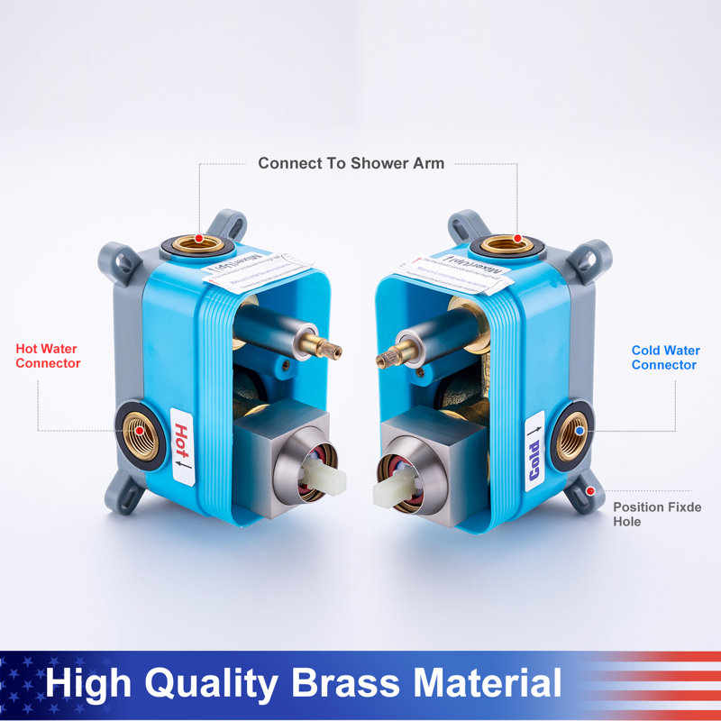 Système de douche complet avec valve brute, Nickel brossé
