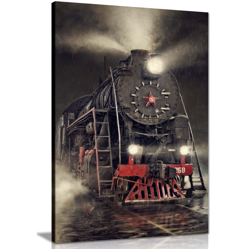 Train Old Rail Road - Wrapped Canvas Print, 31cm H x 20cm W x 1.8cm D