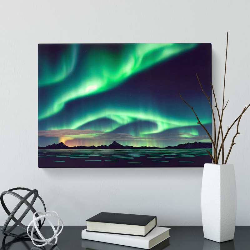 Captivating Northern Lights - Wrapped Canvas Print, 50cm H x 76cm W x 3cm D
