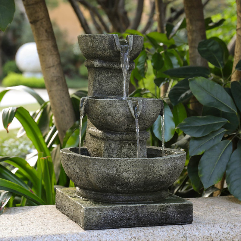 Rostam Weather Resistant Floor Fountain with Light