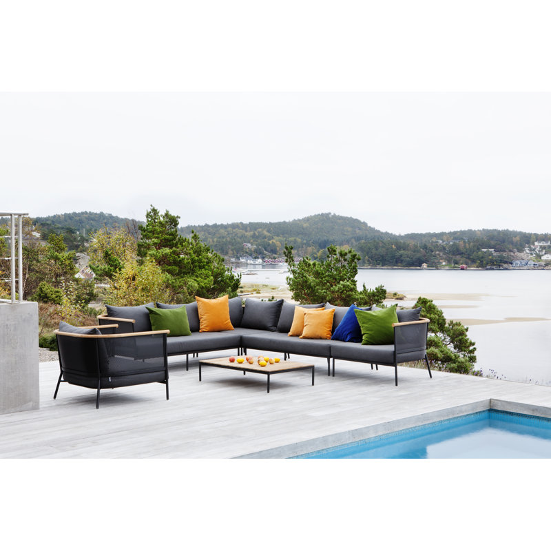 Riad Outdoor Lounge Chair, Sooty, Anthracite