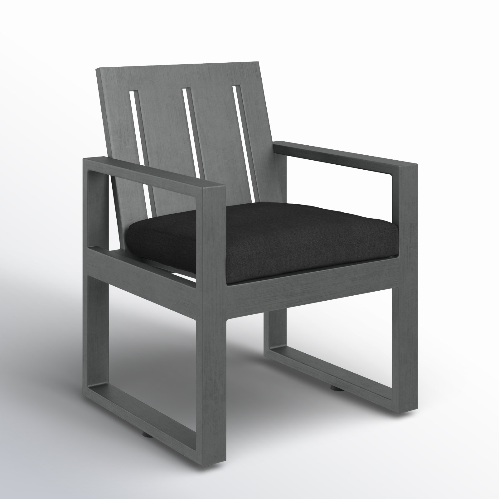 Georgie Premium All-Weather Wicker Outdoor Dining Armchair with Sunbrella® Cushion, Spectrum Carbon Sunbrella® Plainweave