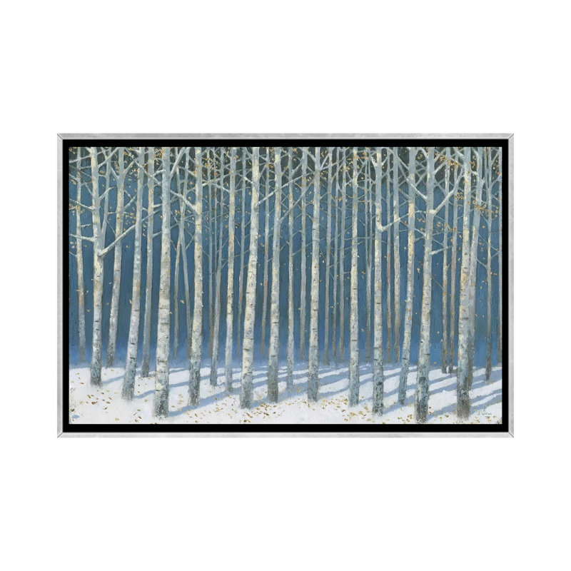 Bouleaux chatoyants par James Wiens-reproduction d’art, Pas de tapis, Toile avec cadre argenté, H 24 po x l 40 po x P 1,5 po