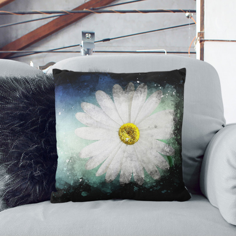 White Daisy Vol.2 Scatter Cushion, 40cm H x 40cm W x 15cm D