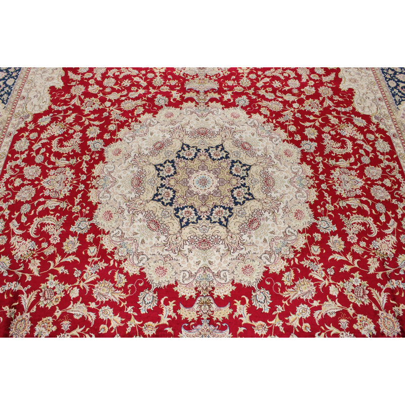 Tapis turc bleu et ivoire 9 x 12