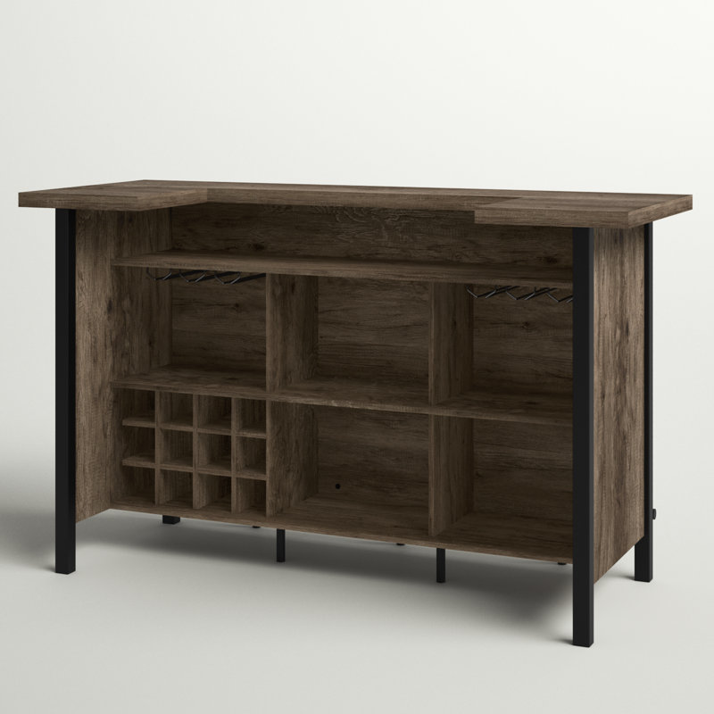 Rustic Modern Farmhouse Home Bar - 70.75''