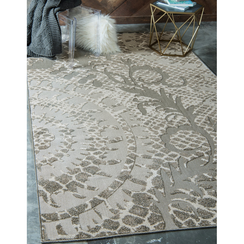 Tapis intérieur/extérieur crème Annice, Rectangulaire 7 pi x 10 pi