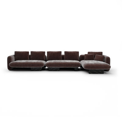 *Overlap Right Chaise Sec Large Dk Taupe