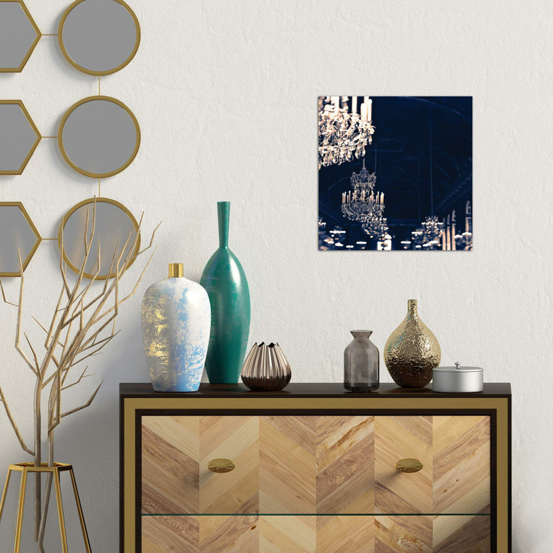 Chandelier Blue Jean - Wrapped Canvas Print, 66.04 cm H x 66.04 cm W x 1.91 cm D