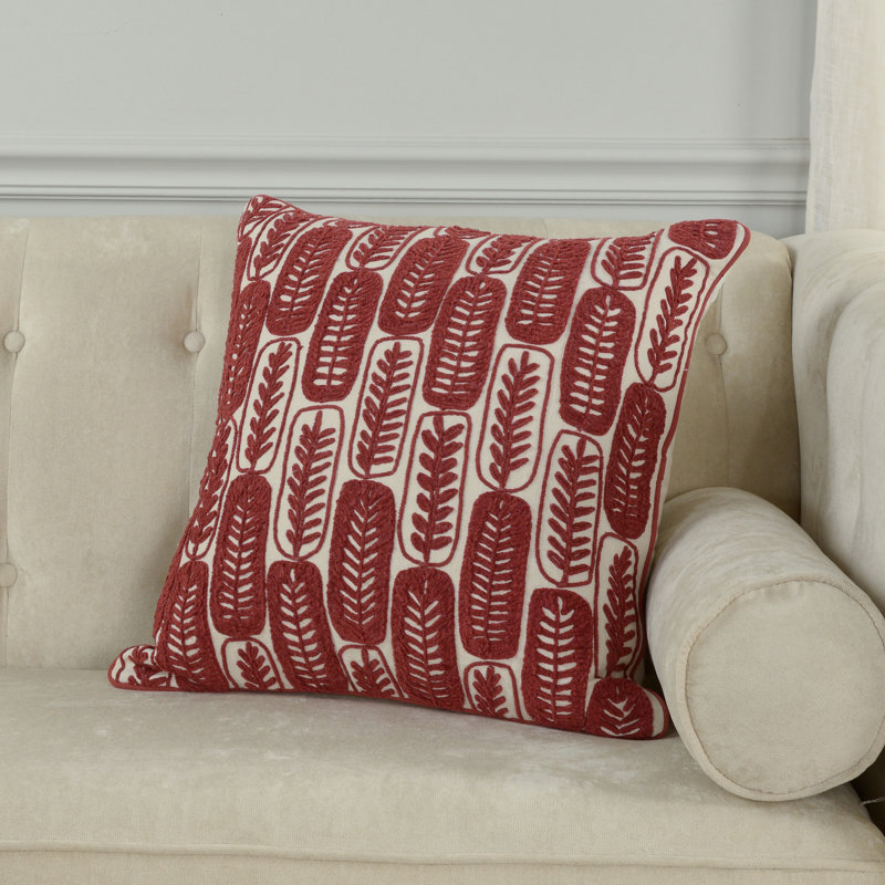 100% Cotton Throw Pillow, Rust, Polyester