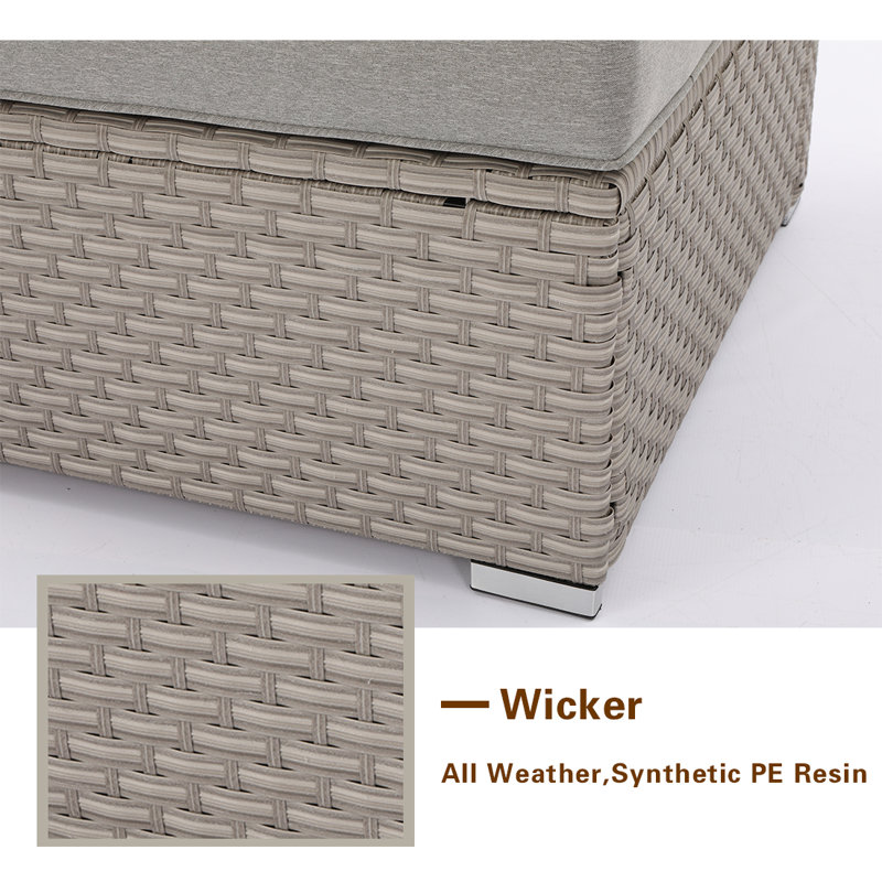 Ensemble de conversation avec canapé et coussins 5 pièces Huyett