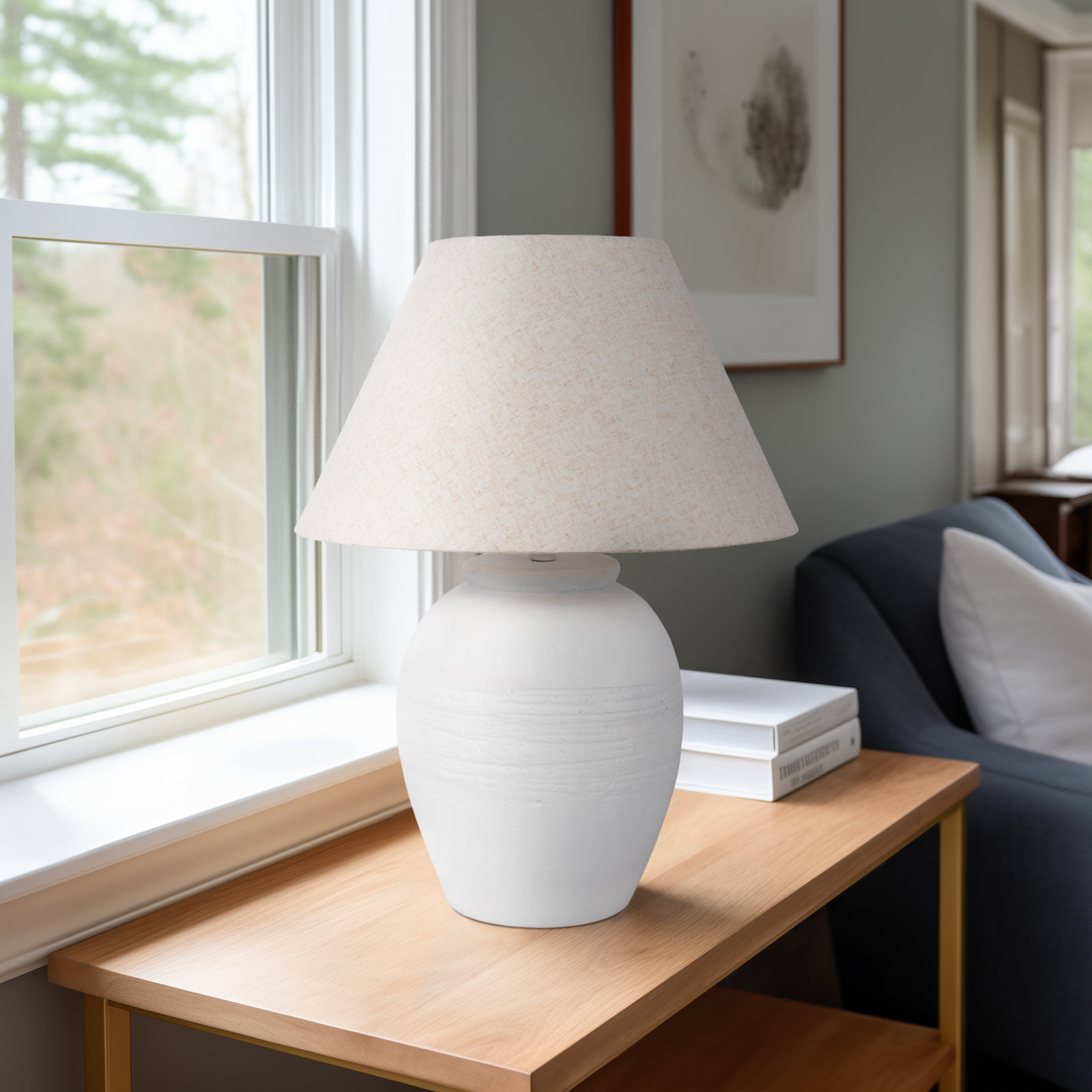 Sharol Ceramic Table Lamp, White