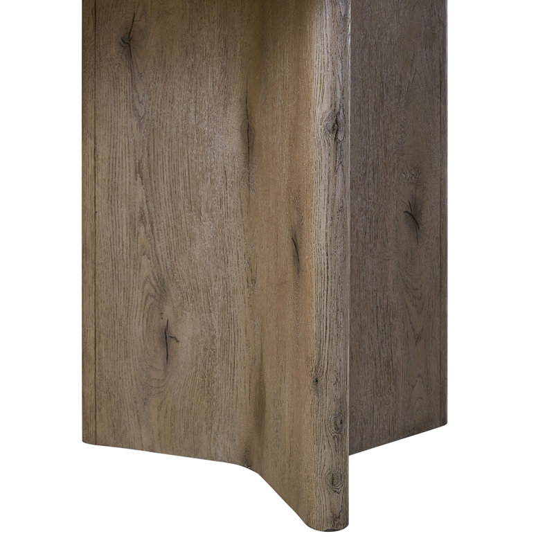 Table à piédestal en chêne à nœuds anglais