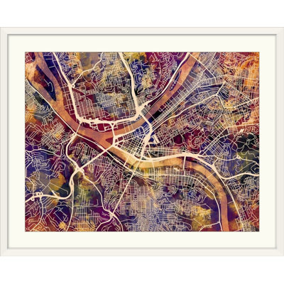«Pittsburgh Pennsylvania Street Map» par Bellen, impression