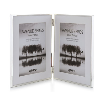 White Metal Picture Frame with Mat
