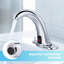 Robinet de lavabo automatique sans contact à capteur avec plaque de pont, robinets de meuble-lavabo chromés, robinet d'eau de salle de bain mains libres avec mélangeur d'eau froide et chaude