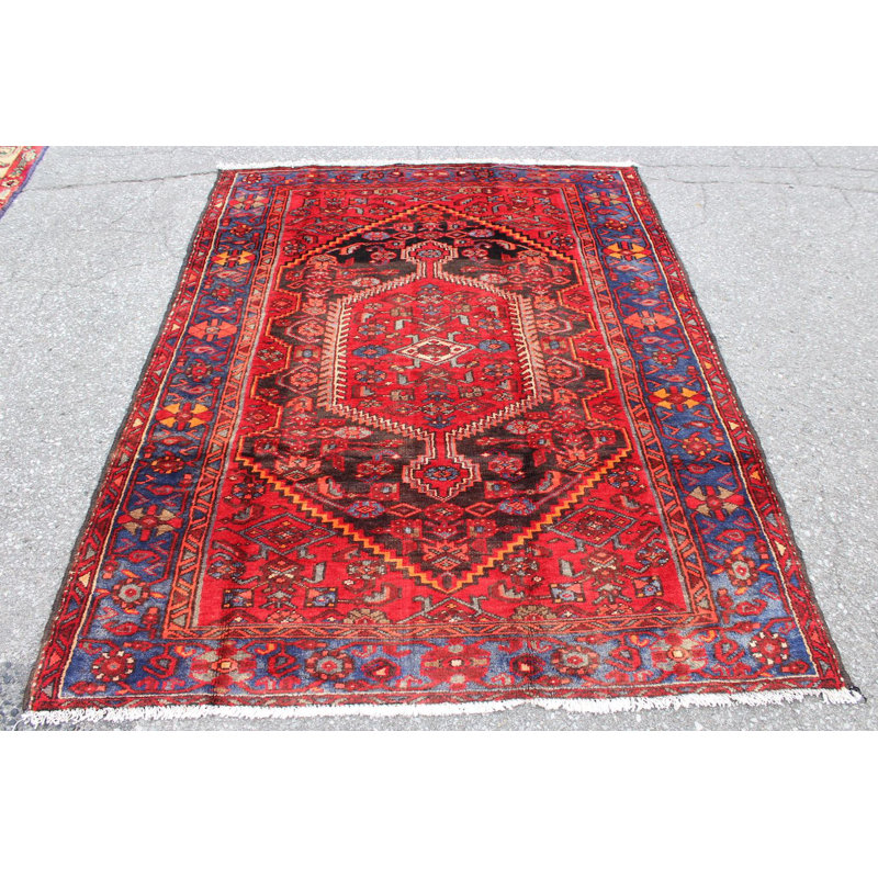 Brixen One-of-a-Kind 4'4" X 6'5" 1990s Wool Area Rug in Red