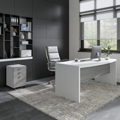 Office 500 Collection 72W Bow Front Desk with Mobile Ped