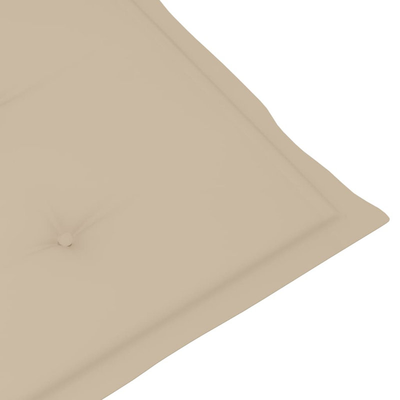 Chaise de patio avec coussin en teck, 3, Beige, Gris