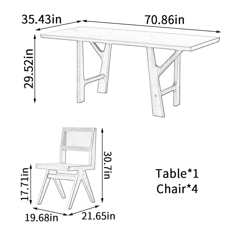 Table de salle à manger Creative Branch, H 29,52 po x L 70,86 po x l 35,43 po