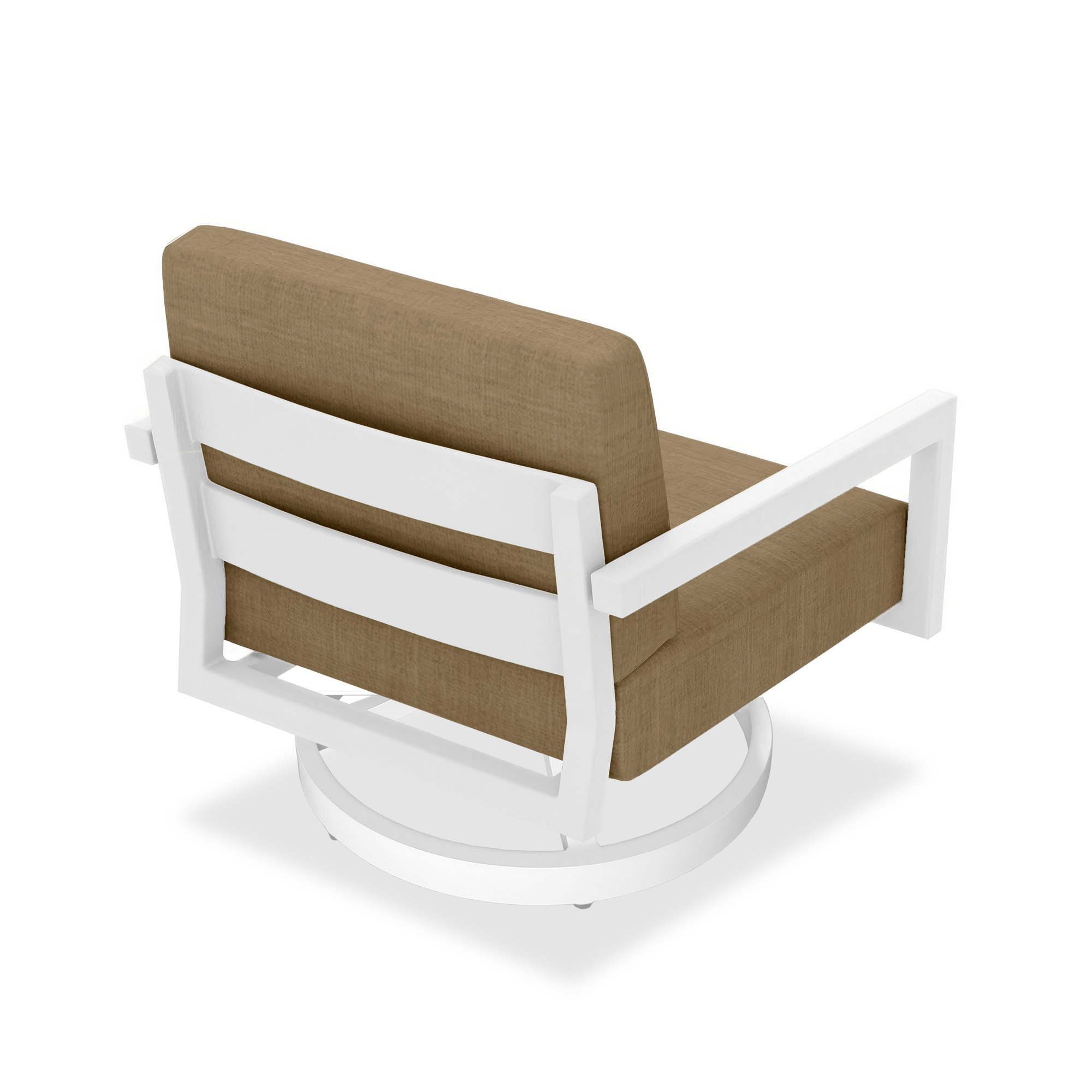 Vivant Outdoor Chair with Sunbrella® Cushions, White, Canvas Heather Beige Sunbrella® Canvas