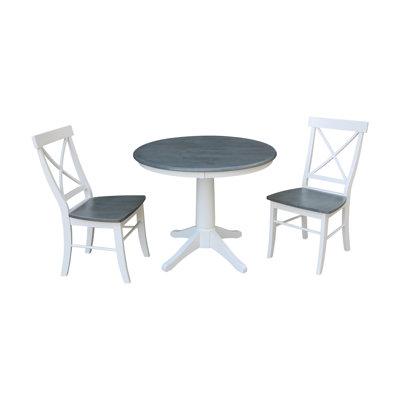 Doinel 2 - Person Solid Wood Top Pedestal Dining Set