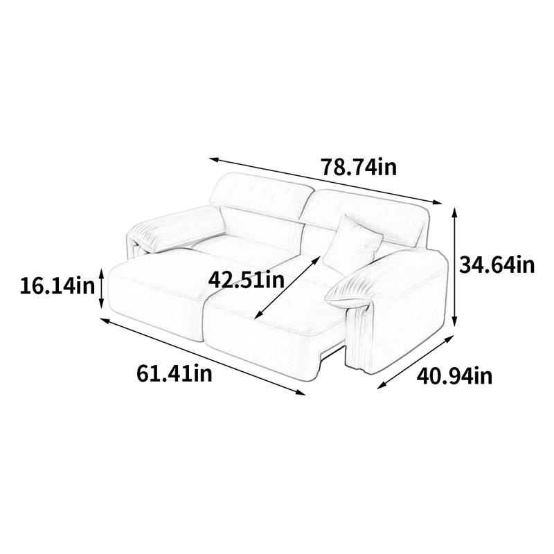 Loden, H 34,64 po x l 78,74 po x P 40,94 po, 2