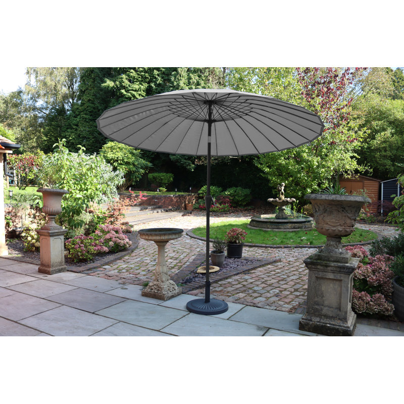 2.7m Crank and Tilt Shanghai Parasol 38mm Aluminium Pole, 24 Fibreglass Ribs, Grey