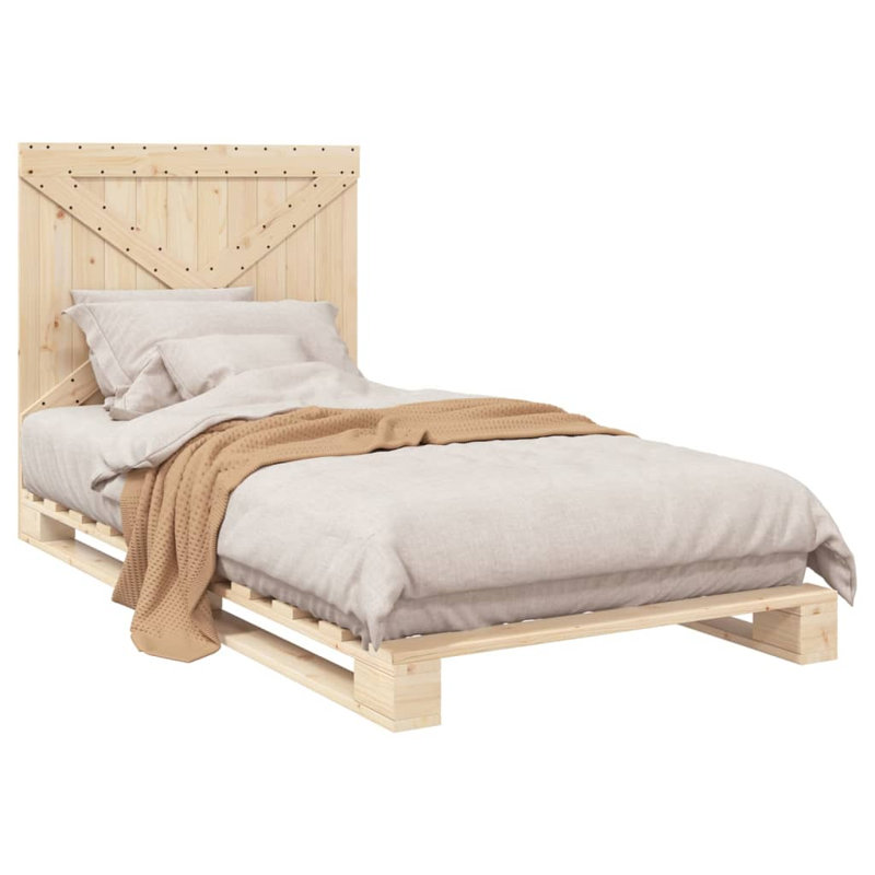 Airyn Solid Wood Bed, Brown, DE Size - 100 x 200 cm