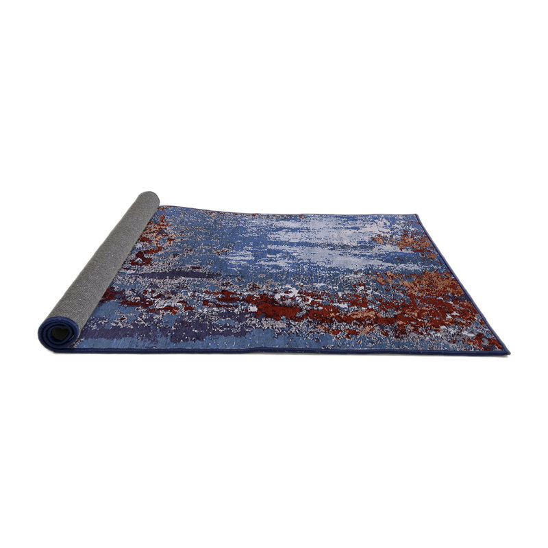 Tapis brun / bleu, Rond 6 pi