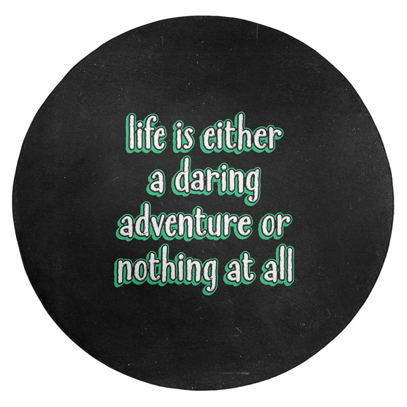 Tapis en polyester style tableau noir life adventure quot, Rond 5 pi