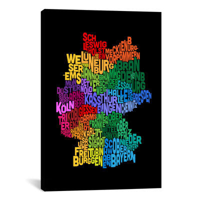 « text map of germany ii » par michael tompsett, art textuel sur toile