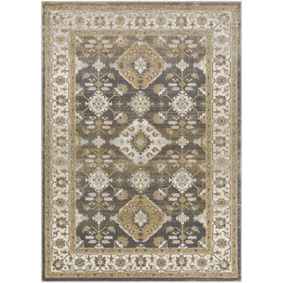 Tapis chameau/gris anthracite tissé à la machine Wismar