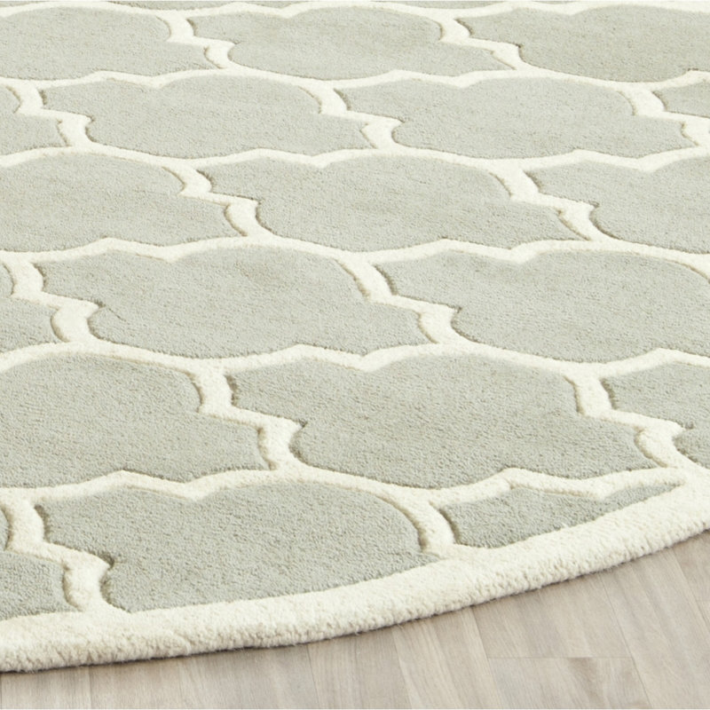 Carolene Hand Tufted Wool Geometric Rug, Round 7'