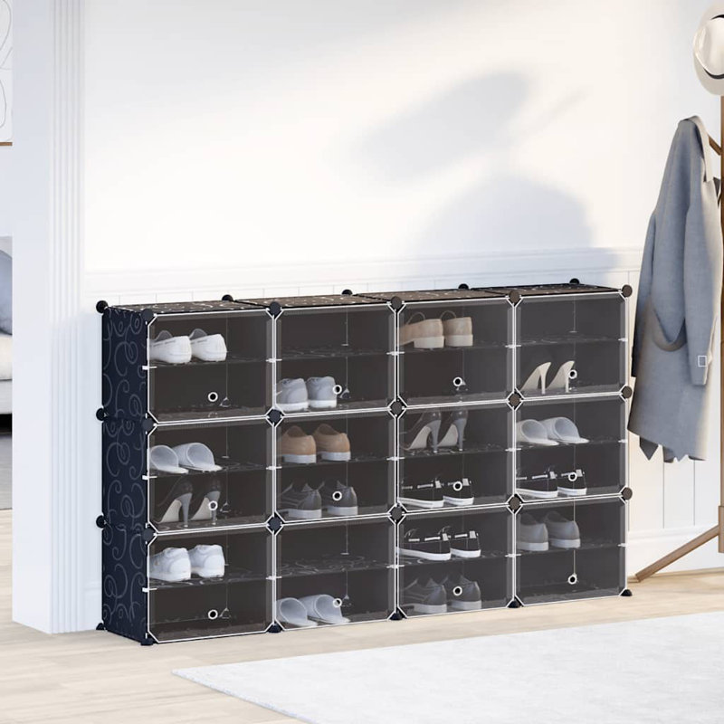 vidaXL Storage Cube Organizer Black Polypropylene Large Modular