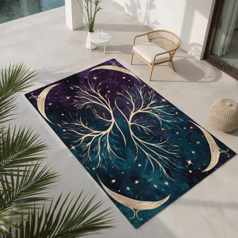 Silver Grove Indoor And Outdoor Area Rug, Rectangle 1'6" x 2'6"