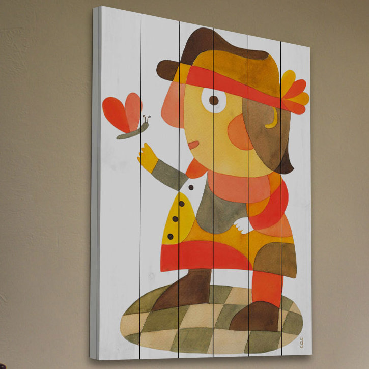 «Mister D», art mural, H 60 po x l 40 po, Bois blanc