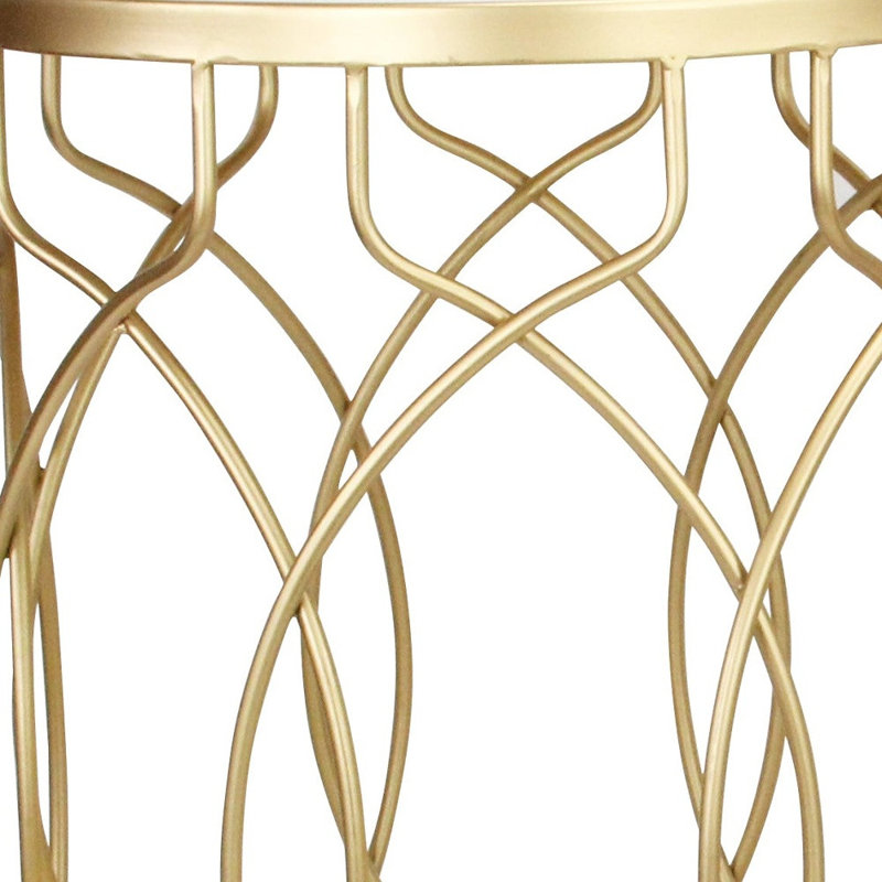 Ensemble de deux tables gigognes rondes en acier et miroir de 25 po